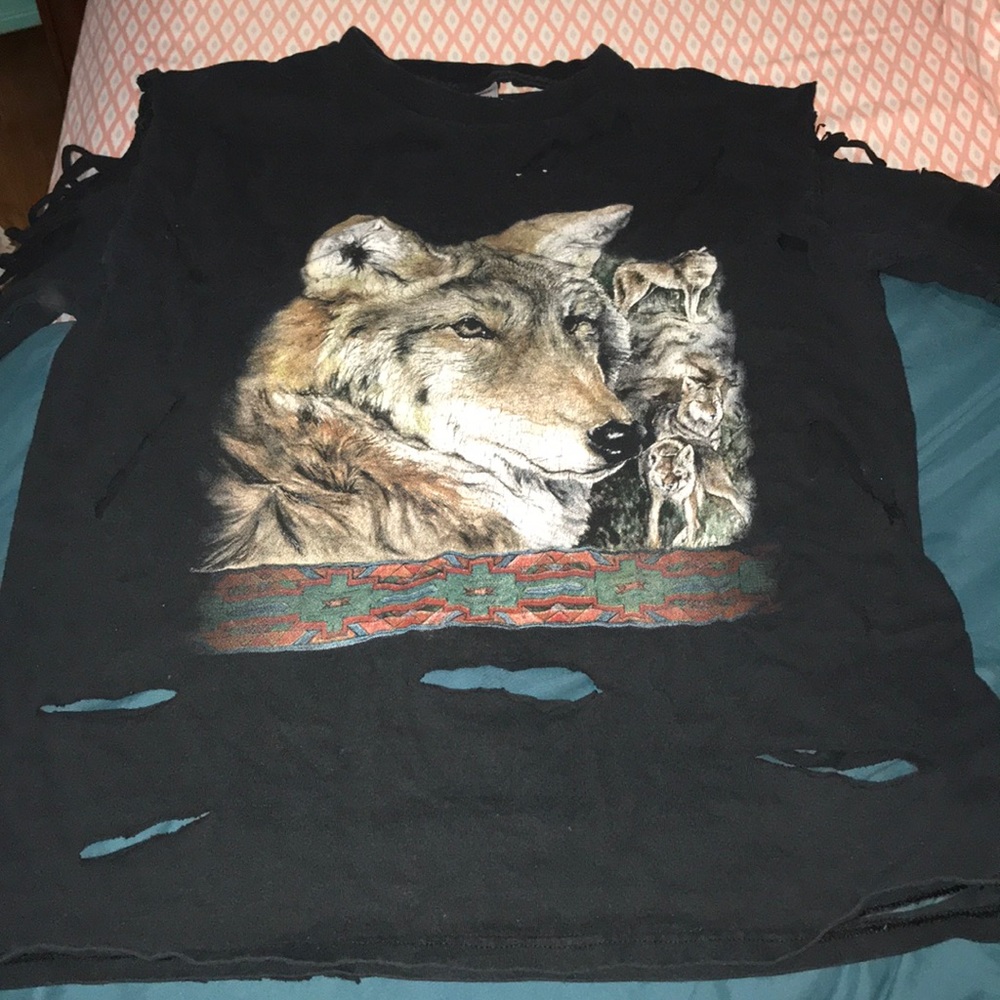 Cut Up Wolf Shirt